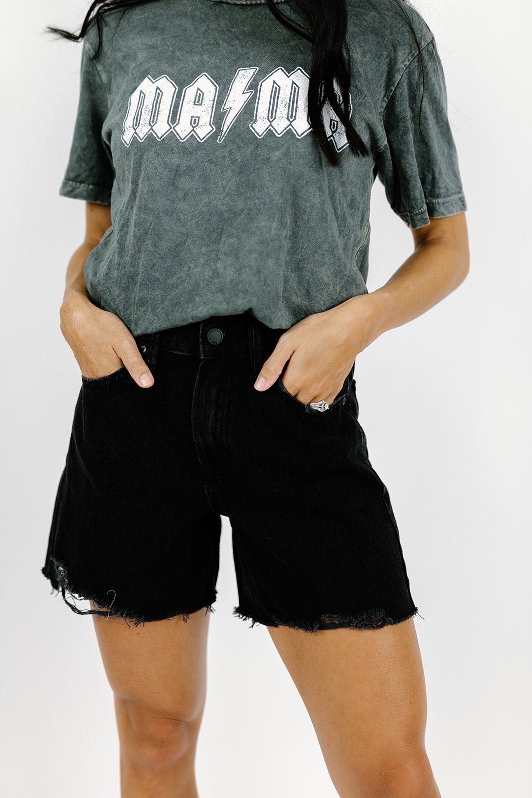 Black Denim Shorts