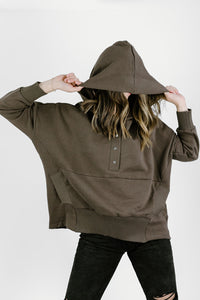 Chocolate Button-Up Sweatshirt