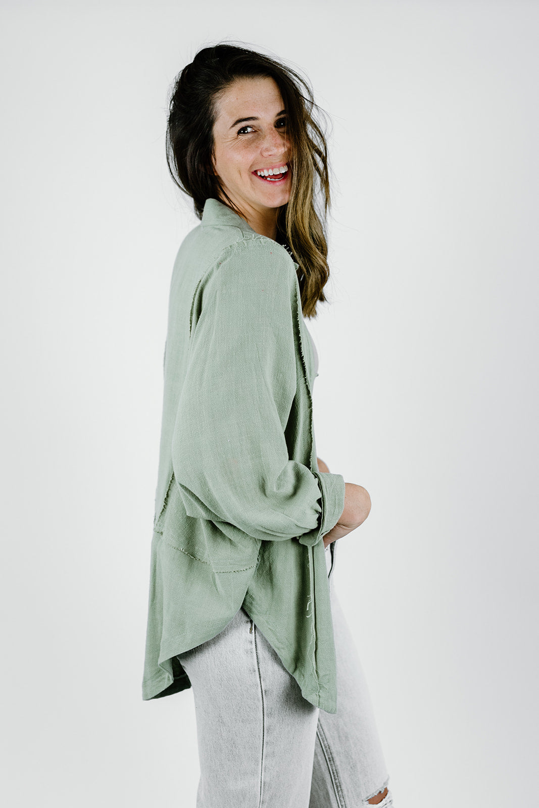 Olive Button Top