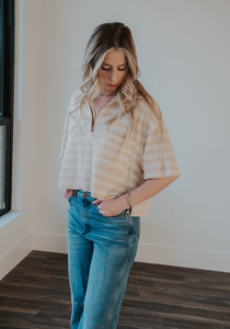 Cream Striped Collar