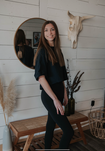 Charcoal Navy Crop Tee