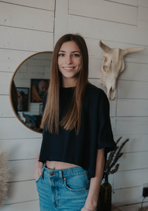 Charcoal Navy Crop Tee